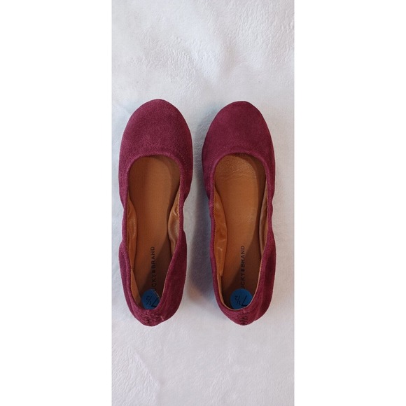 Lucky Brand Burgundy Red Maroon Erin Suede Ballet Flats Size 7.5 M Women’s - Picture 3 of 7